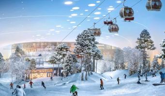 L'espace de ski indoor et le plus grand dôme de neige sont prévus sur une surface de 40 000 m2 pour 2024 en Arabie Saoudite.