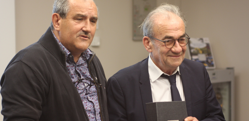 Serge Bresin (à droite), accompagné de Jean-Luc Carré président du Snefcca lundi 7 novembre à Lyon.