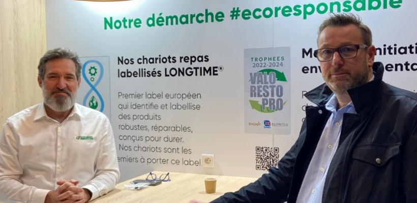 Laurent Courneil (à gauche), Directeur général de Socamel et Stéphane Charbonnier Directeur des ventes et marketing de Tecumseh, le 19 janvier 2023, au Sirha.