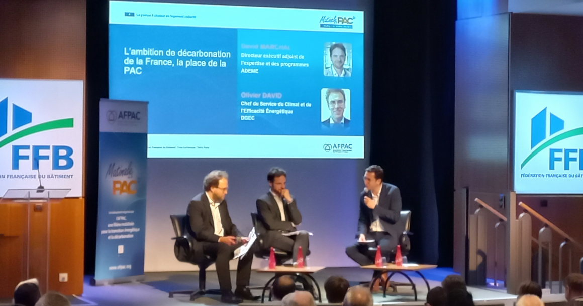 <p>De g. à d. : Olivier David (DGEC), David Marchal (Ademe), Arnaud Kautzmann (Afpac)</p>